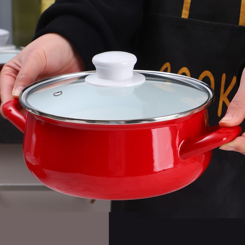 Home Cooking Gas - หม้อเคลือบเอนาเมล หม้อต้มซุป หม้อปรุงอาหาร หม้อสำหรับอาหารเสริมเด็ก อุปกรณ์ครัวเรือน
