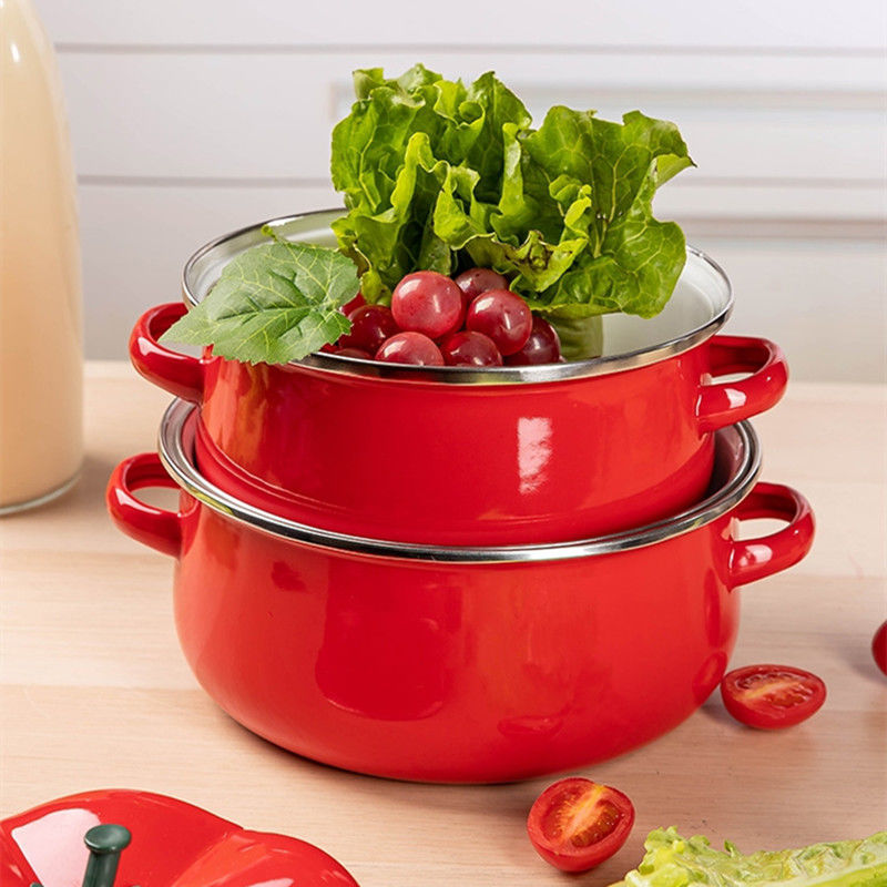 หม้อเคลือบเอนาเมล หม้อต้มซุป ห - Home Cooking Gas บทวิจารณ์และราคา
